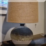 DL02. Pair of studio pottery lamps. 24”h 
